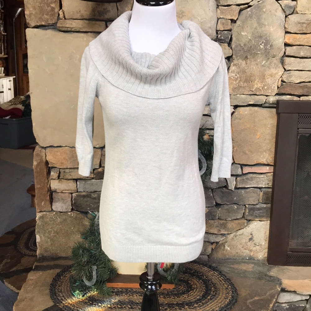 Express grey cowl neck sweater